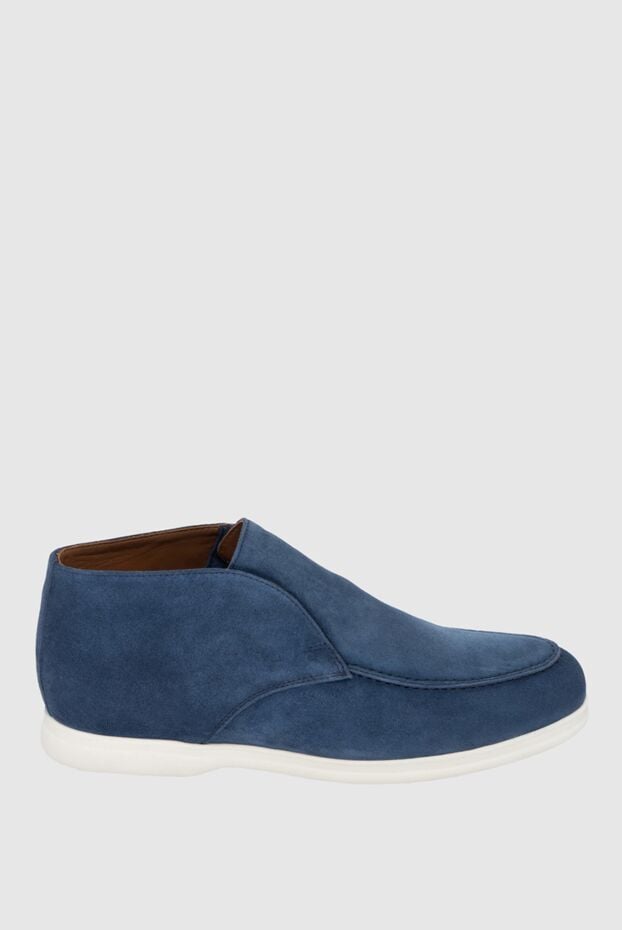Doucal`s blue nubuck loafers with contrasting white sole 171755 - photo 1