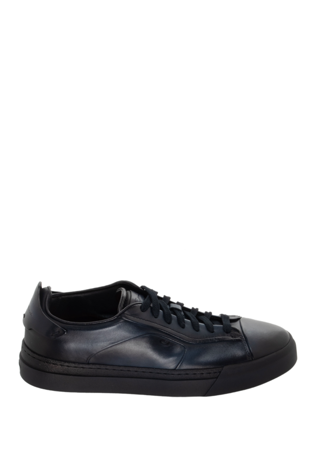 Santoni low top sneakers in smooth leather in black 171798 - photo 1