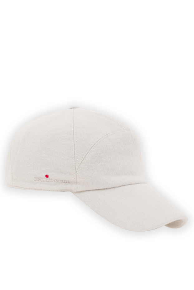 Kiton white cashmere cap with embossed seam on front panel for men 171832 - photo 3