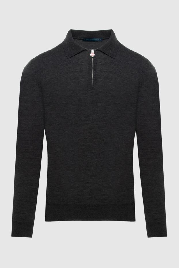 Kiton polo with long sleeves made of wool gray for men 171839 - photo 1