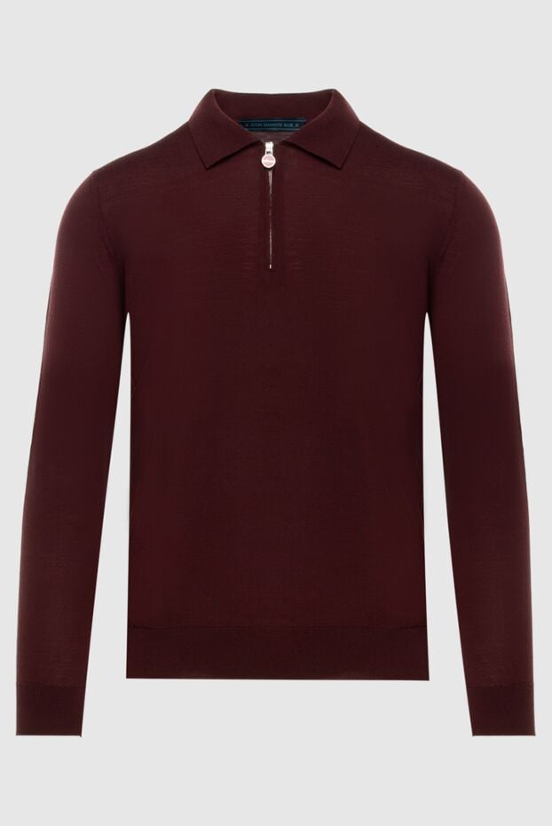 Kiton long sleeve polo in dark shade with zip and soft wool texture 171840 - photo 1