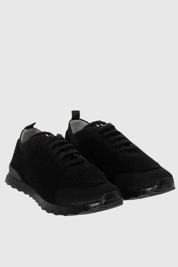 Kiton black sneakers with a monochrome design and textured upper 171847 - photo 3