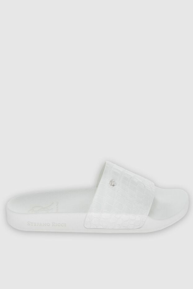 Stefano Ricci crocodile leather flip flops white for men 171856 - photo 1