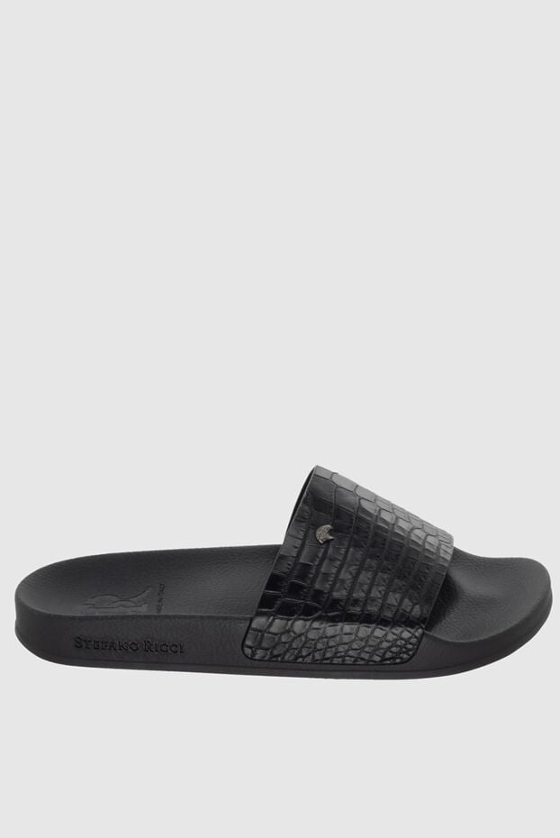 Stefano Ricci crocodile leather slides with a minimalist metallic accent 171859 - photo 1