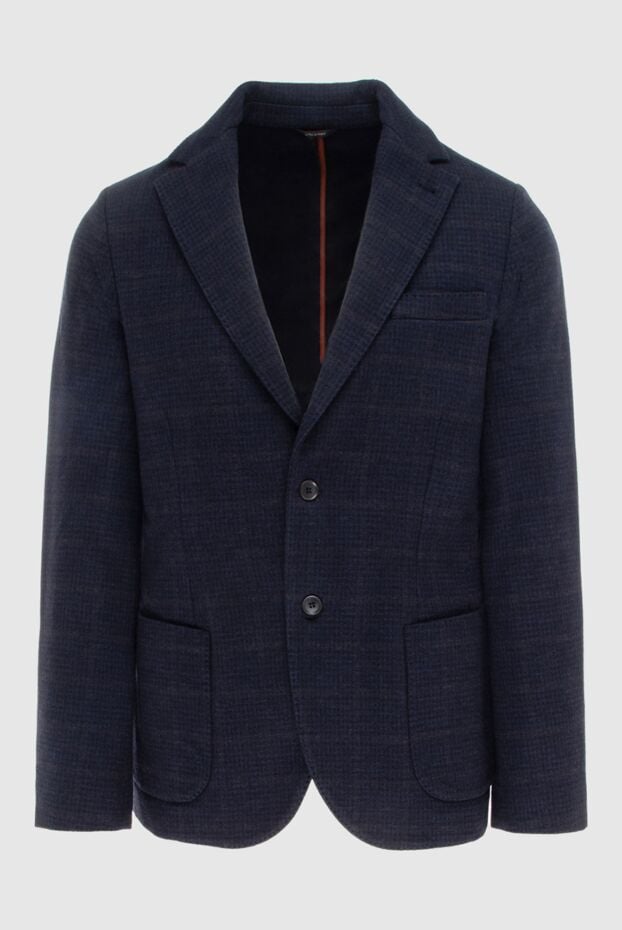 Loro Piana blue wool plaid jacket with patch pockets 171873 - photo 1