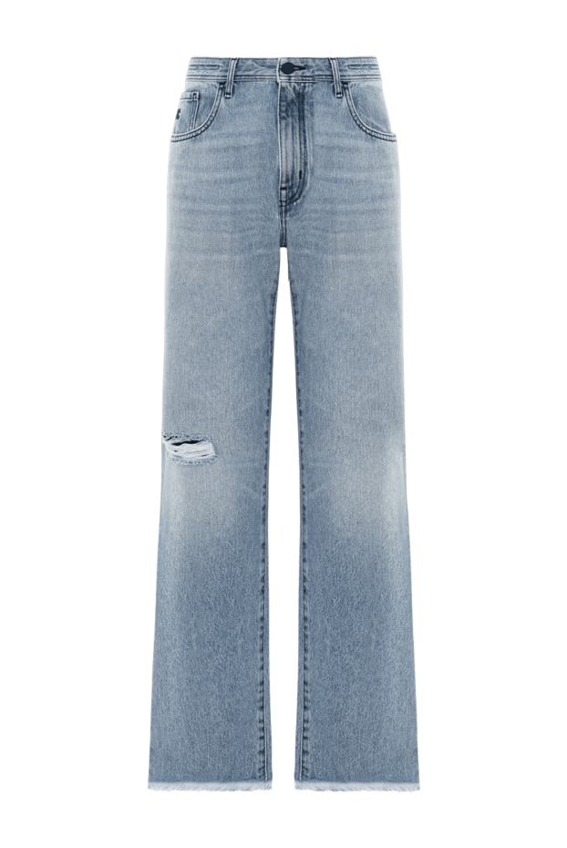 Jacob Cohen light blue jeans with raw hem and ripped knee detail 171931 - photo 1