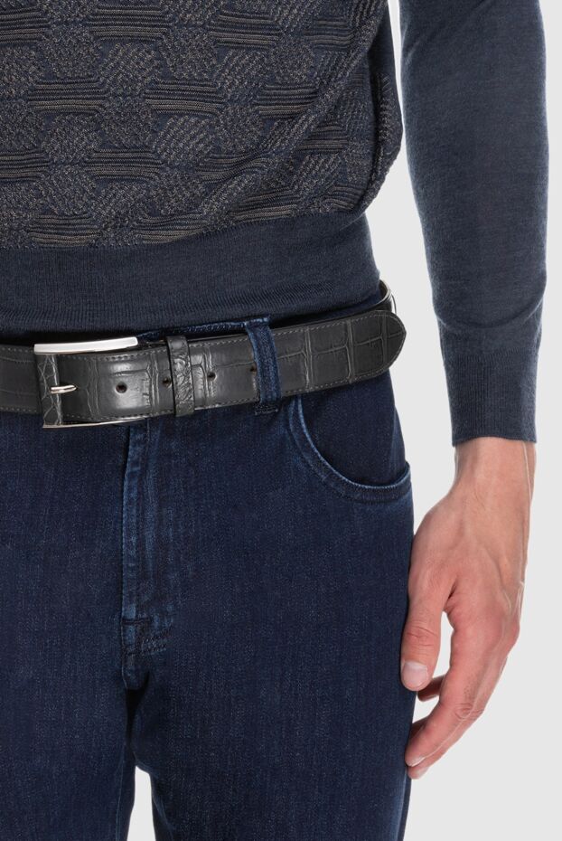 Cesare di Napoli man gray crocodile leather belt for men buy with prices and photos 171944 - photo 2
