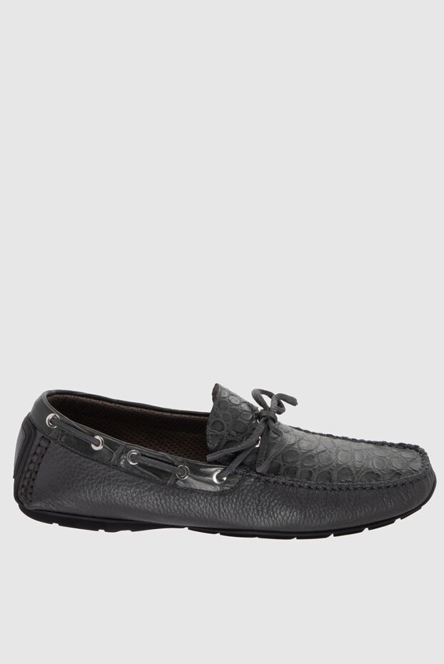 Cesare di Napoli man moccasins for men made of genuine leather and gray alligator skin buy with prices and photos 171977 - photo 1