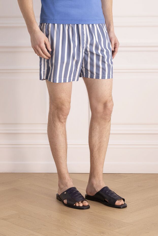 Gran Sasso navy swim shorts with vertical contrast stripe men's 171986 - photo 3