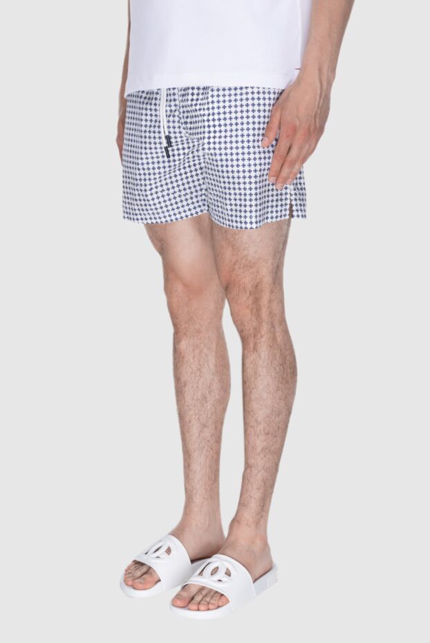 Gran Sasso white beach shorts with geometric micro pattern men's 171989 - photo 3