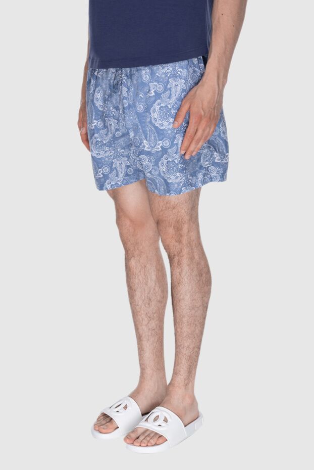 Gran Sasso light blue beach shorts with paisley pattern men's 171991 - photo 3