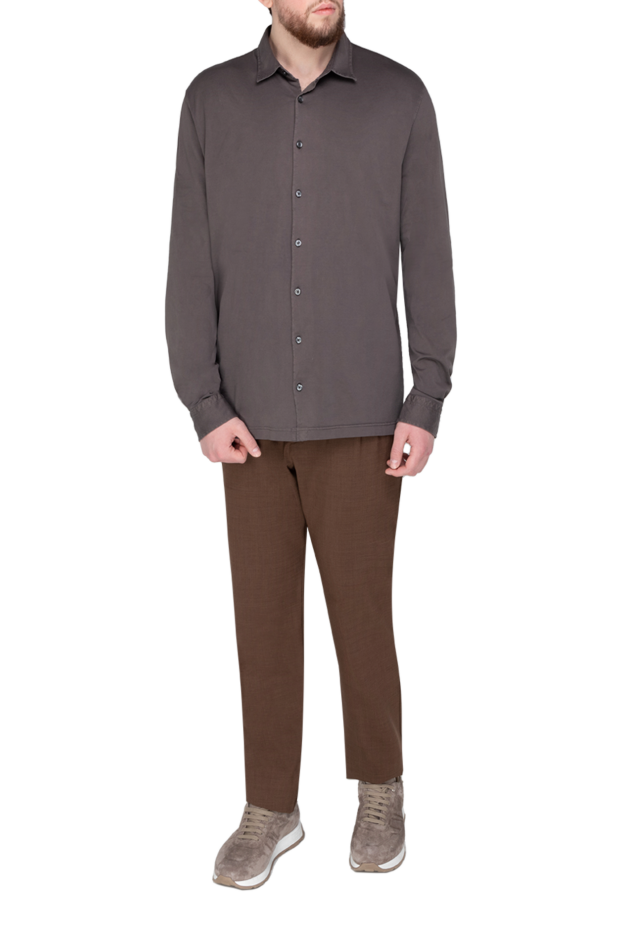 Gran Sasso men's brown cotton jersey shirt (markdown) 196500 - photo 2