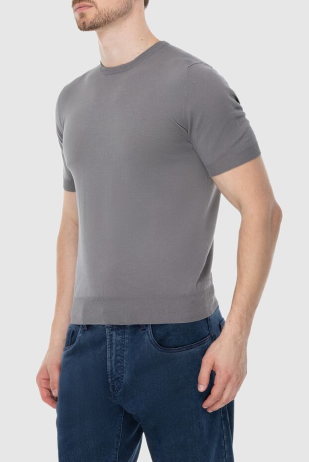 Gran Sasso men's grey short sleeve cotton jumper (markdown) 195475 - photo 3