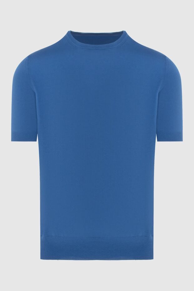 Gran Sasso blue cotton sweater with short sleeves men's 172048 - photo 1