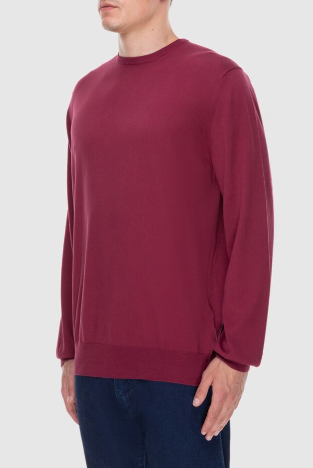 Gran Sasso men's cotton jumper in a rich burgundy color (markdown) 196580 - photo 3