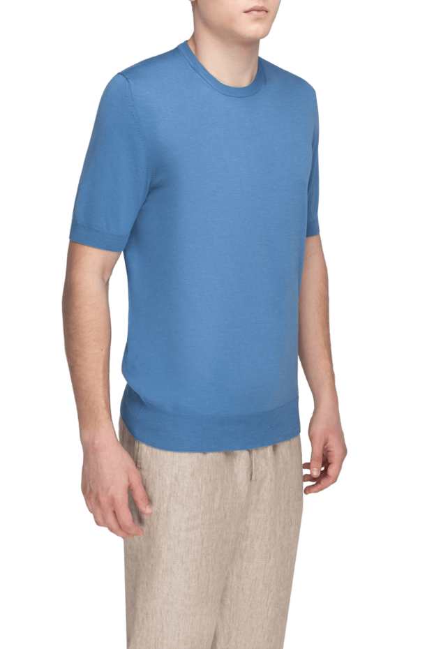 Gran Sasso blue cotton jumper for men 172053 - photo 3