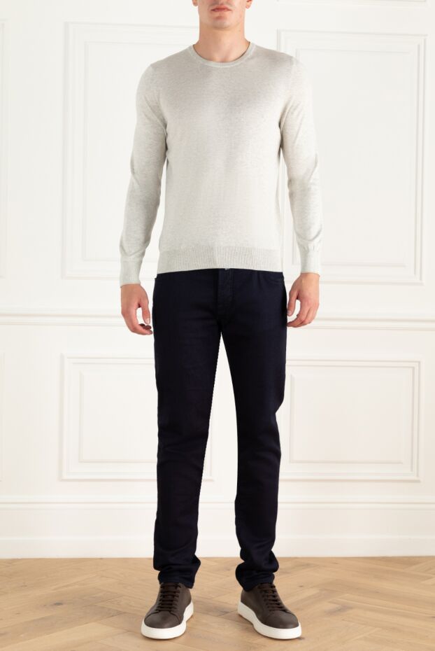 Gran Sasso man silk and cotton jumper white for men buy with prices and photos 172062 - photo 2