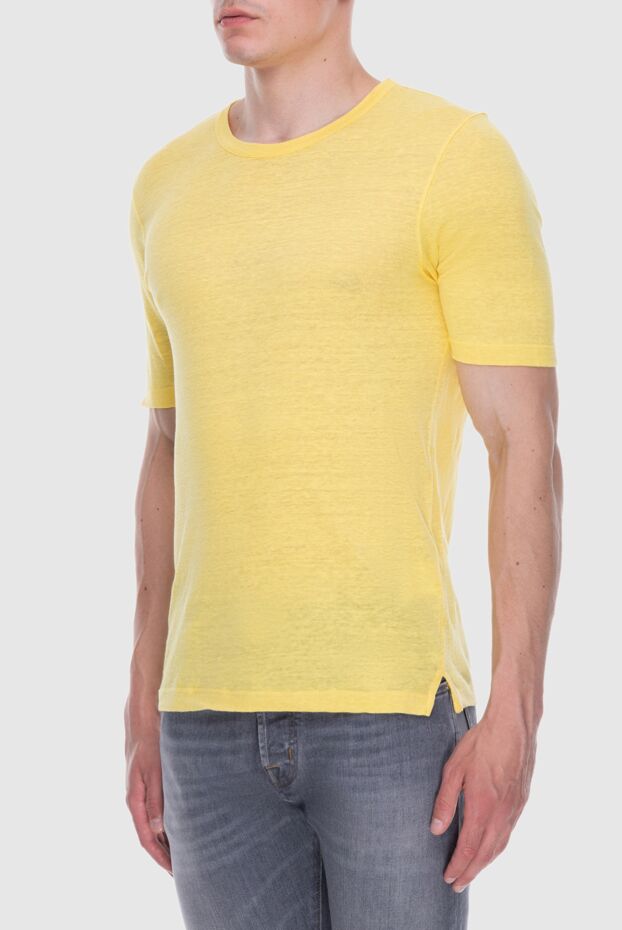Gran Sasso summer men's linen t-shirt in a delicate lemon shade (markdown) 196571 - photo 3