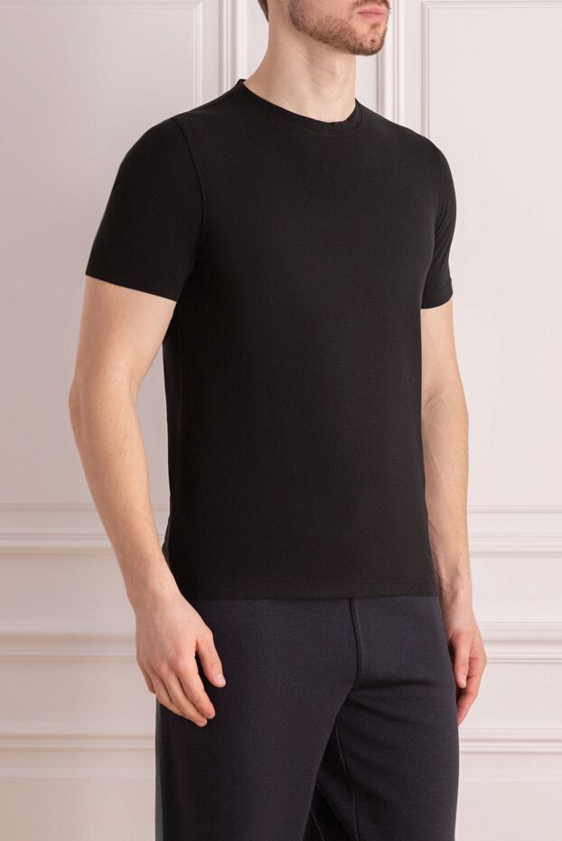Gran Sasso black men's t-shirt made of pure cotton 172073 - photo 3