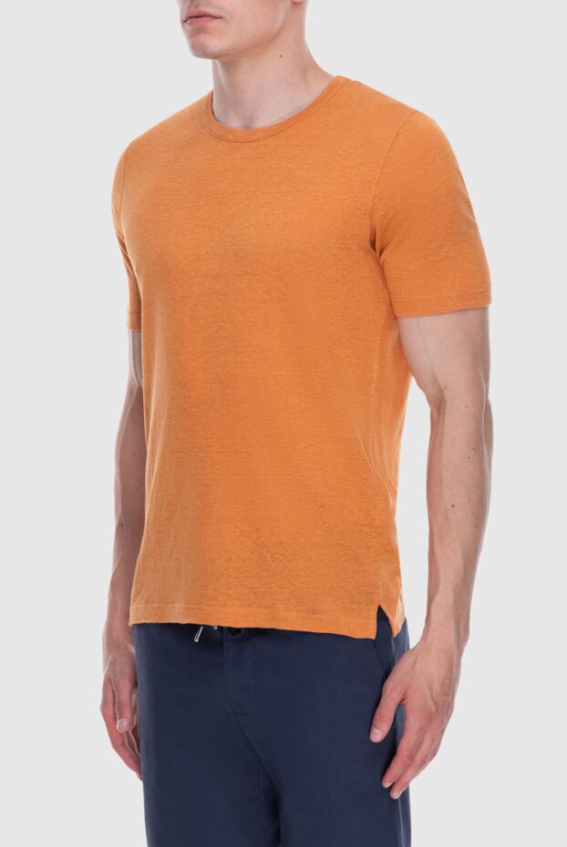 Gran Sasso men's orange t-shirt made of fine natural linen (markdown) 195476 - photo 3