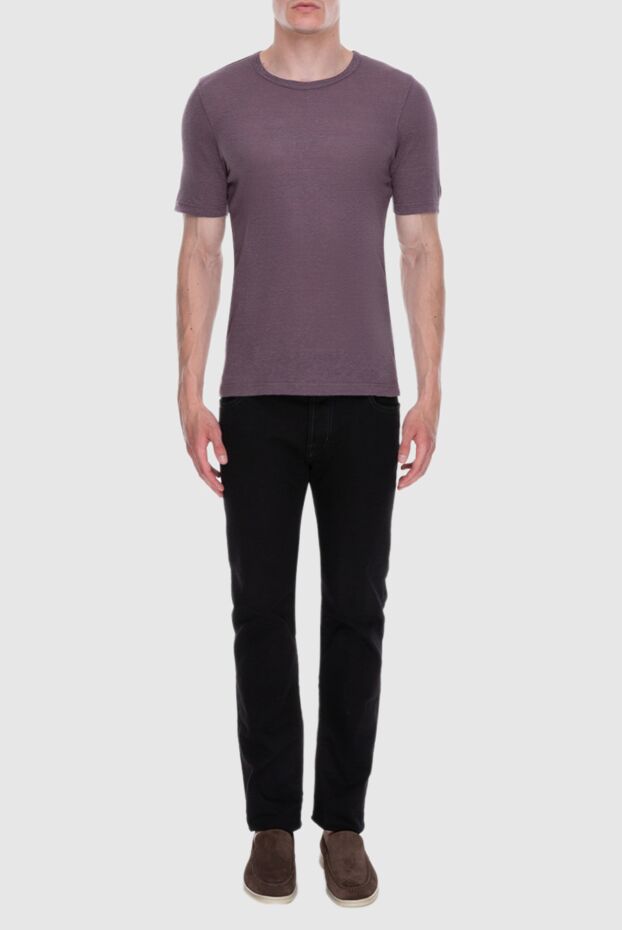 Gran Sasso men's lilac linen knit t-shirt (markdown) 196509 - photo 2