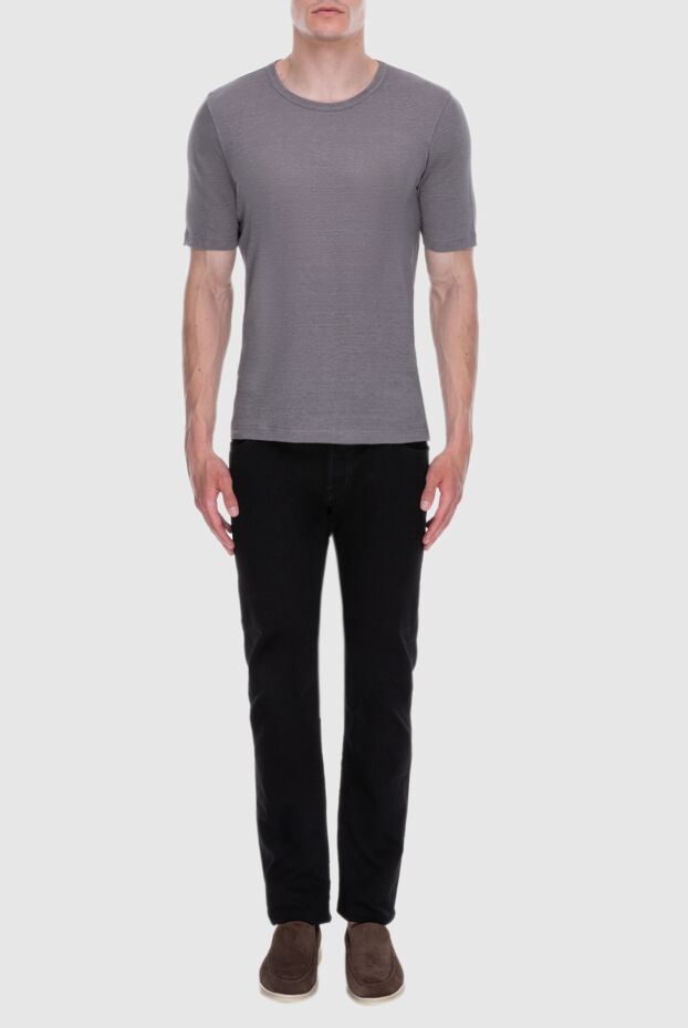 Gran Sasso men's basic linen t-shirt in gray (markdown) 196575 - photo 2