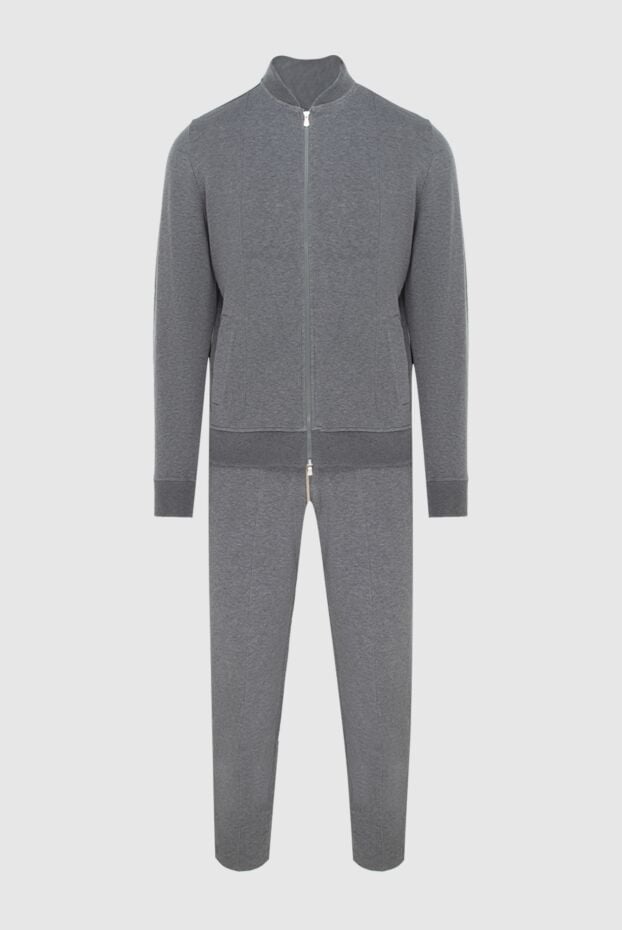 Gran Sasso grey cotton tracksuit with joggers and bomber hoodie men's 172095 - photo 1