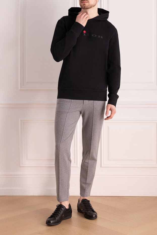 Gray cotton sports pants for men - photo 2