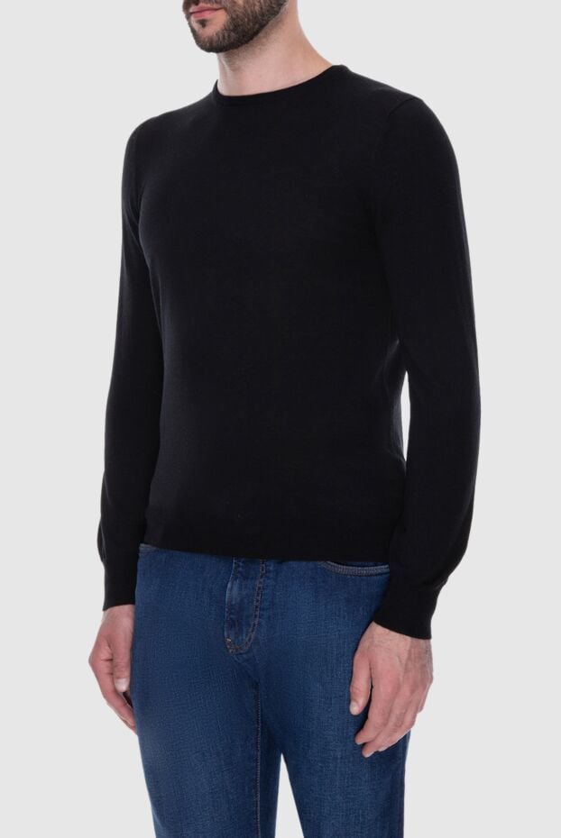 Gran Sasso black fitted ribbed wool sweater men's 172129 - photo 3