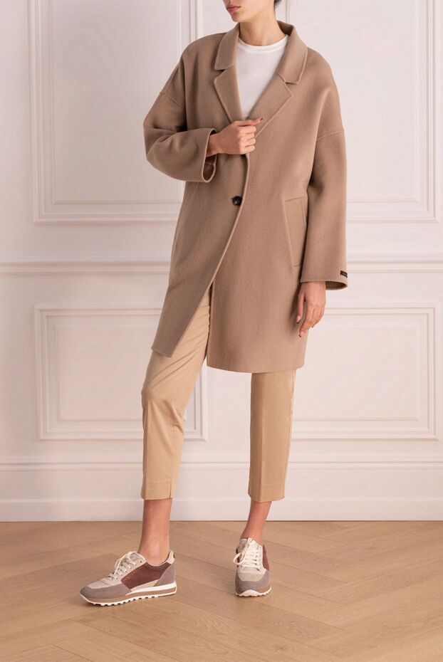 Women's wool and cashmere coat with a laconic design - photo 2