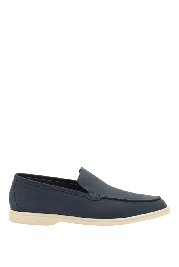 Cesare di Napoli blue nubuck loafers with contrast sole for men 172147 - photo 1