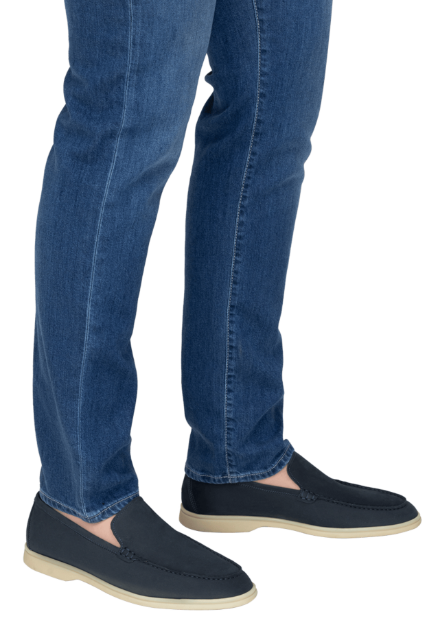 Cesare di Napoli blue nubuck loafers with contrast sole for men 172147 - photo 2
