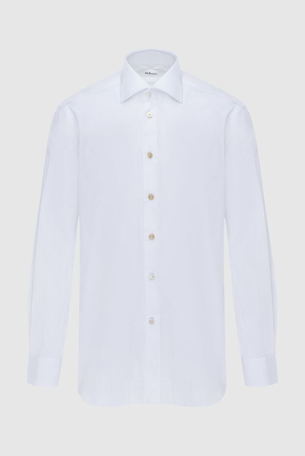 Kiton чоловіча сорочка з італійської бавовни кольору айворі 172149 - фото 1
