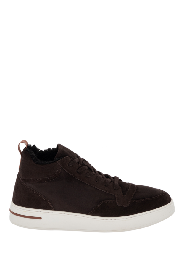 Loro Piana high top sneakers made of brown suede with fur and white sole 172191 - photo 1