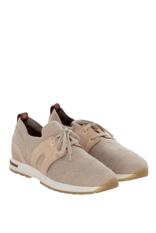 Loro Piana women's sneakers 360 lp lady flexy walk made of knitted wool beige 172209 - photo 3