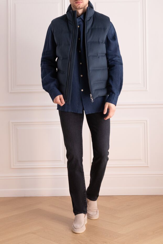 Loro Piana mens blue cashmere zip-up vest 172215 - photo 3