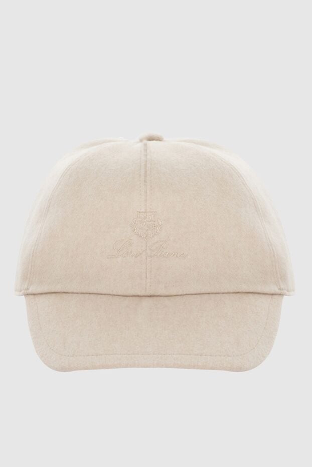 Loro Piana light beige cashmere baseball cap with embroidery 172225 - photo 1