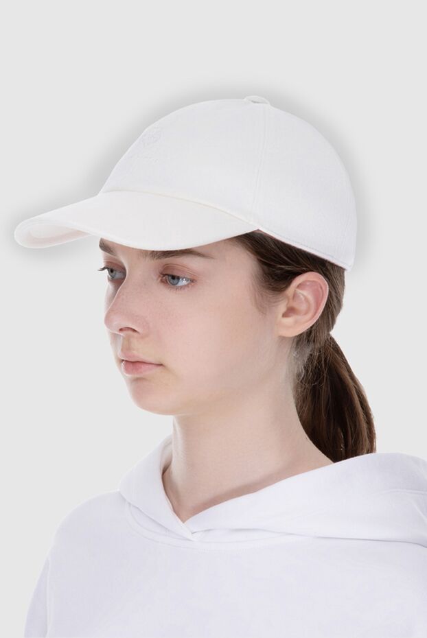 Loro Piana white cashmere baseball cap with curved visor 172226 - photo 3