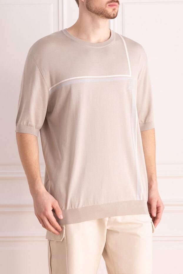 Zilli beige short sleeve jumper for men 172257 - photo 3