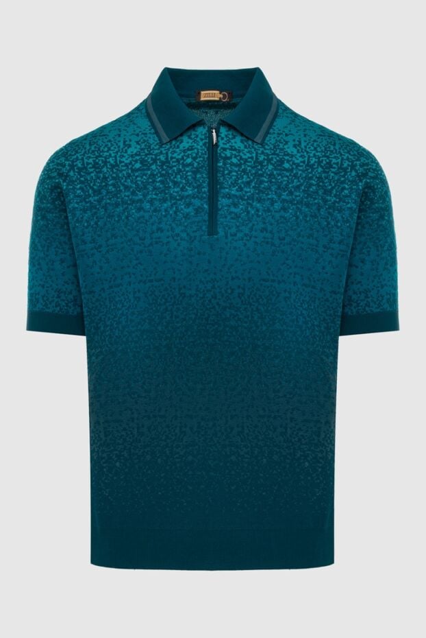 Zilli green polo shirt with gradient contrast pattern men's 172263 - photo 1