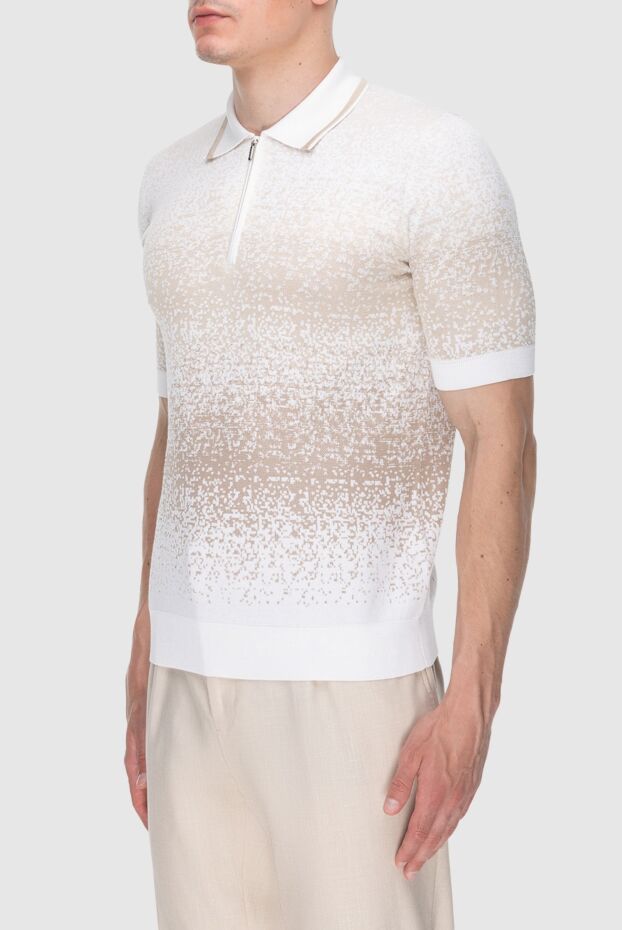 Zilli white polo shirt decorated with abstract contrast pattern men's 172268 - photo 3