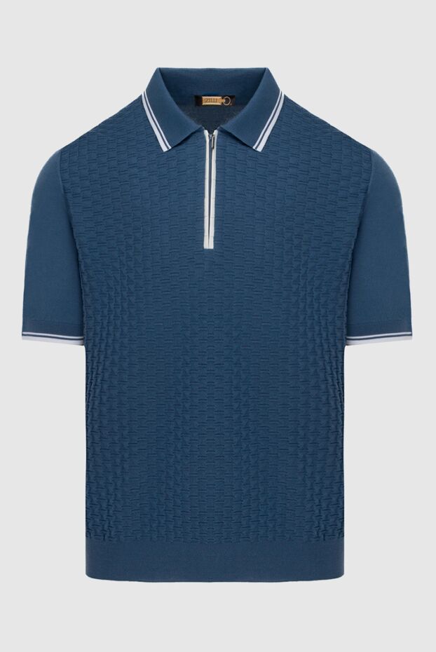 Zilli man cotton and silk polo blue for men buy with prices and photos 172271 - photo 1