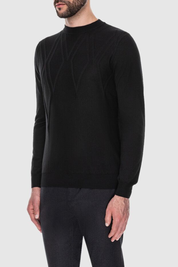 Zilli black sweater with textured pattern decoration men's 172289 - photo 3