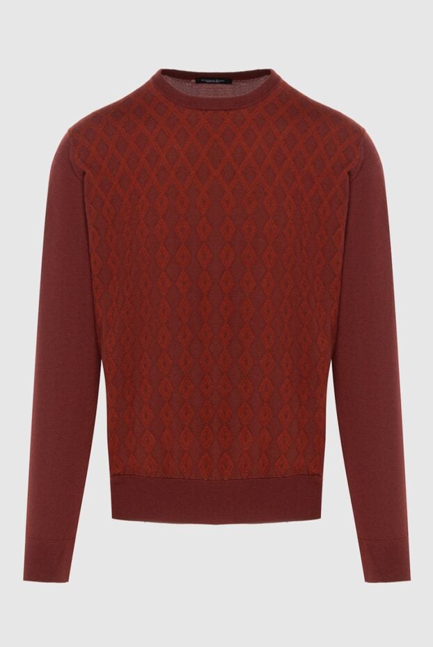 Stefano Ricci terracotta cashmere and silk diamond knit jumper 172313 - photo 1