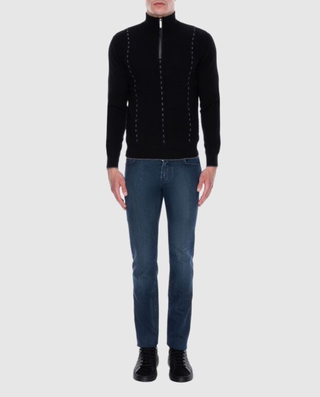 Stefano Ricci black cashmere and suede tee for men 172324 - photo 2