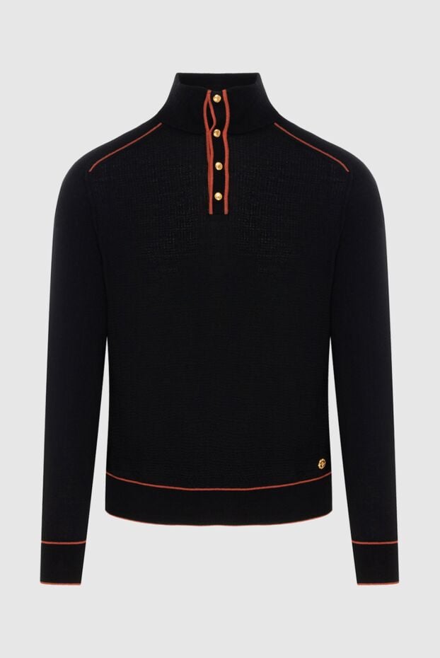 Stefano Ricci black cashmere and silk trouser with contrasting orange trim 172327 - photo 1