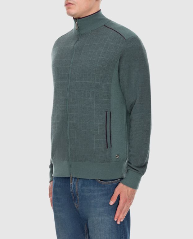 Stefano Ricci cardigan for men made of cashmere and silk green 172350 - photo 3