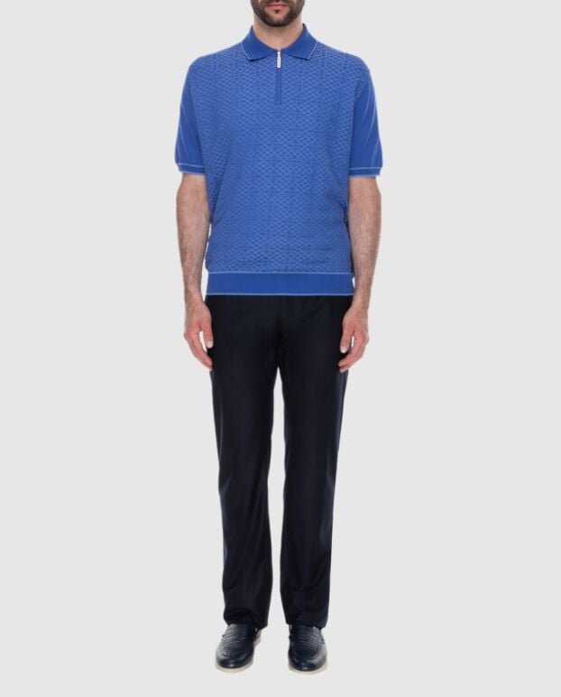 Stefano Ricci blue men's wool trousers with pocket piping 172387 - photo 2