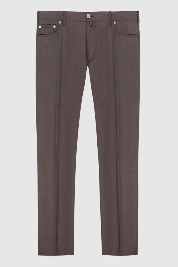 Stefano Ricci brown wool and cotton pants for men 172393 - photo 1