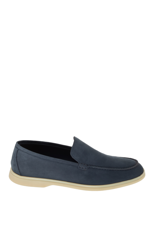 Cesare di Napoli comfortable dark blue nubuck moccasins for everyday wear 172405 - photo 1